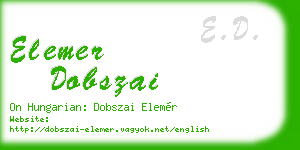 elemer dobszai business card