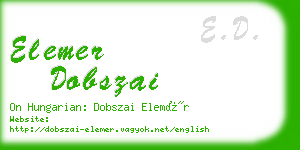 elemer dobszai business card
